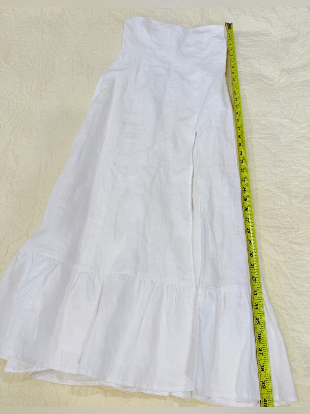 Reformation White Linen Maxi Skirt with Ruffle Hem - Picture 8 of 10